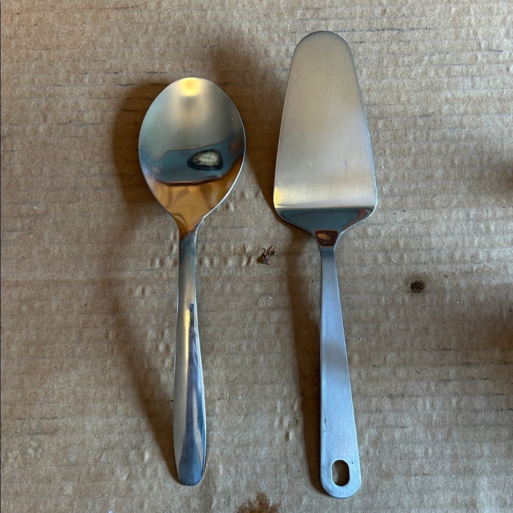 Stainless Steel Spoon and Cake Server Set
